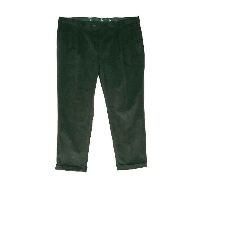 Men's smooth velvet pants-Lauren Ralph Men's Pants Pleated Cuff Corduroy Green Size 34x30 - 38x32