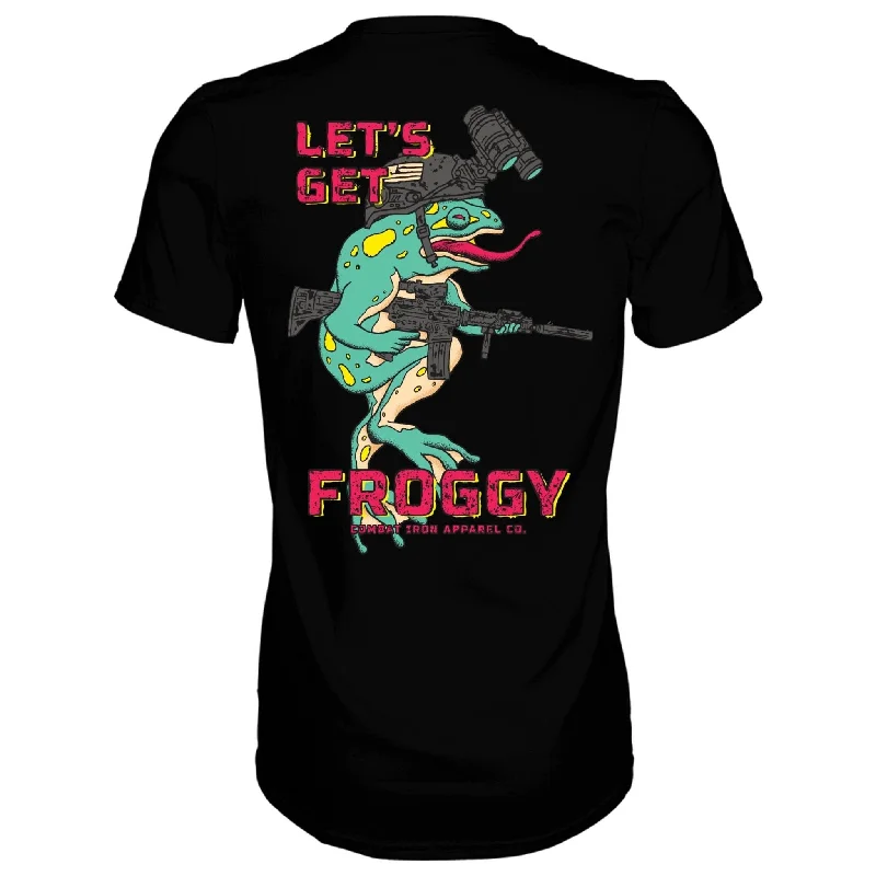 Men’s short-sleeve micro-pattern shirts-Let's Get Froggy Operator Style Men's  T-Shirt