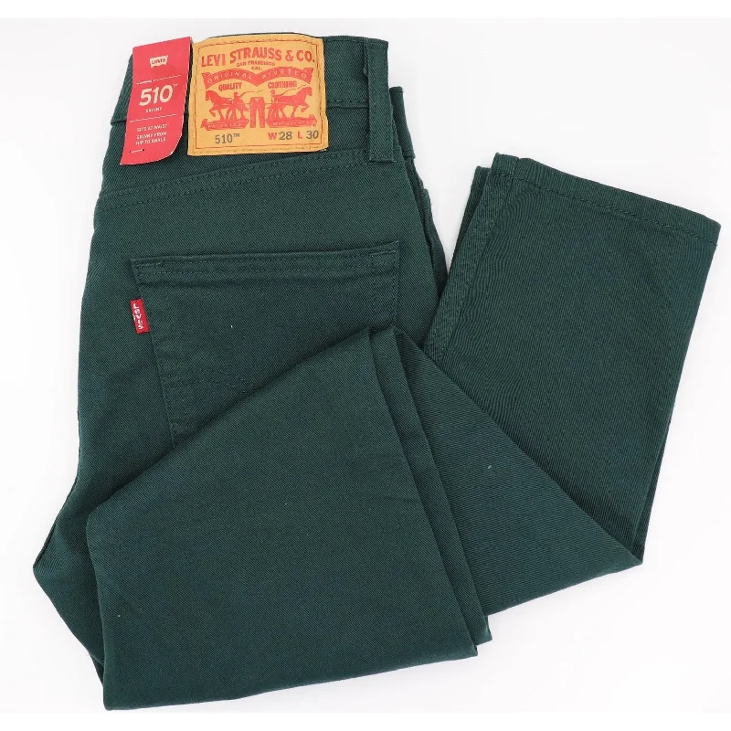 Men's matte black pants-Levi's Men's 510 Skinny Fit Pine Green 28"W x 30"L