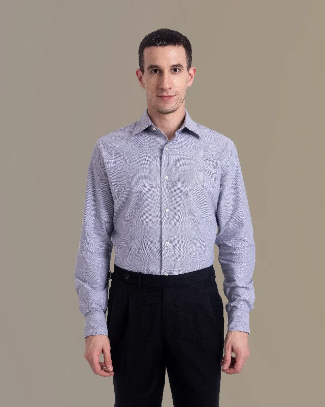 Men's formal angled-collar shirts-Light Blue Brushed Oxford