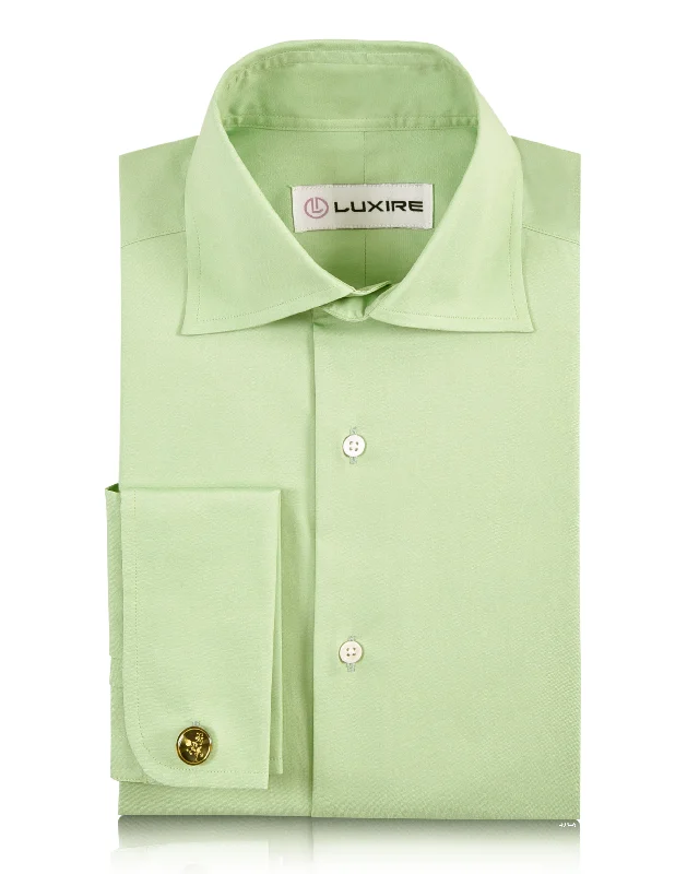 Men's sleek athletic shirts-EZS Light Green Pinpoint Oxford Shirt