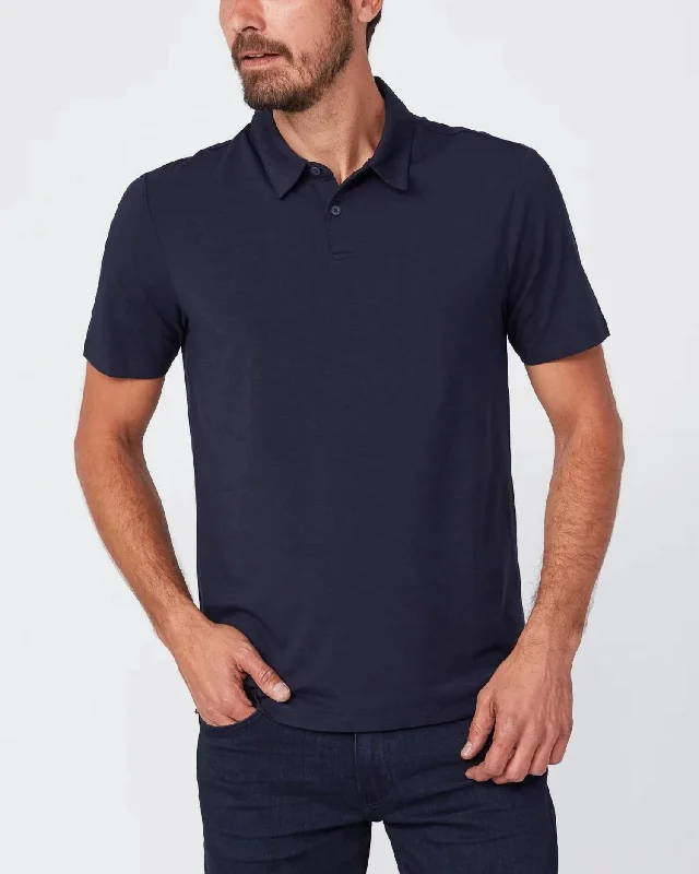 Men’s short-sleeve khaki shirts-Men's Burke Polo Shirt In Deep Anchor