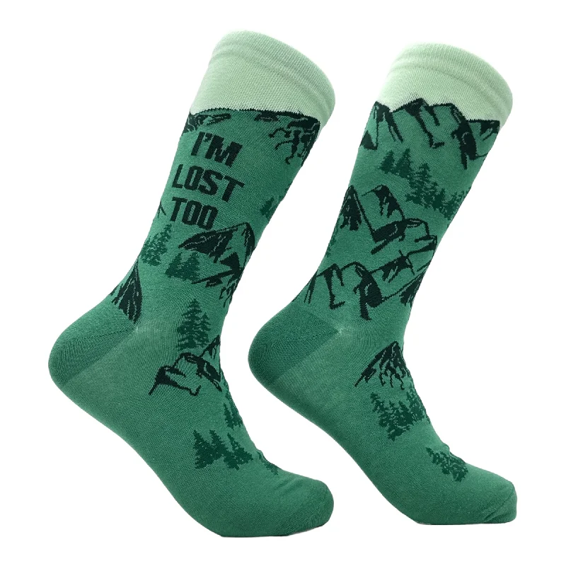 Men’s short-sleeve xing polos-Men's Im Lost Too Socks Funny Sarcastic Camping Graphic Novelty Footwear