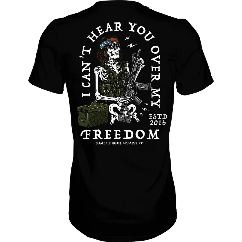 Men’s short-sleeve blended polos-I Can't Hear You Over My Freedom AR Guitar Men's T-Shirt