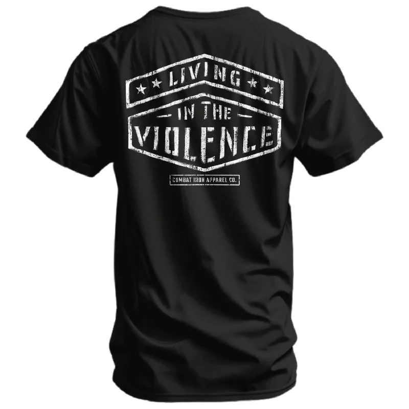 Men’s short-sleeve lilt polos-LIVING IN THE VIOLENCE MEN’S T-SHIRT