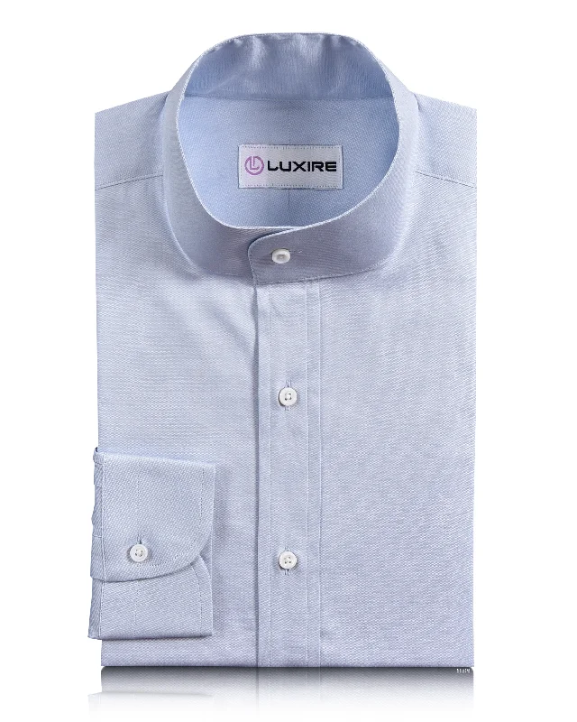 Men's vintage block shirts-Luxire Presto: Mild Blue Oxford Classic Shirt