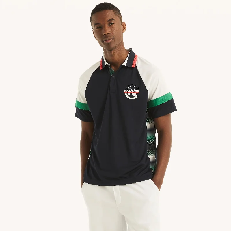 Men’s short-sleeve explorer shirts-Nautica Mens Competition Sustainably Crafted Colorblock Classic Fit Polo