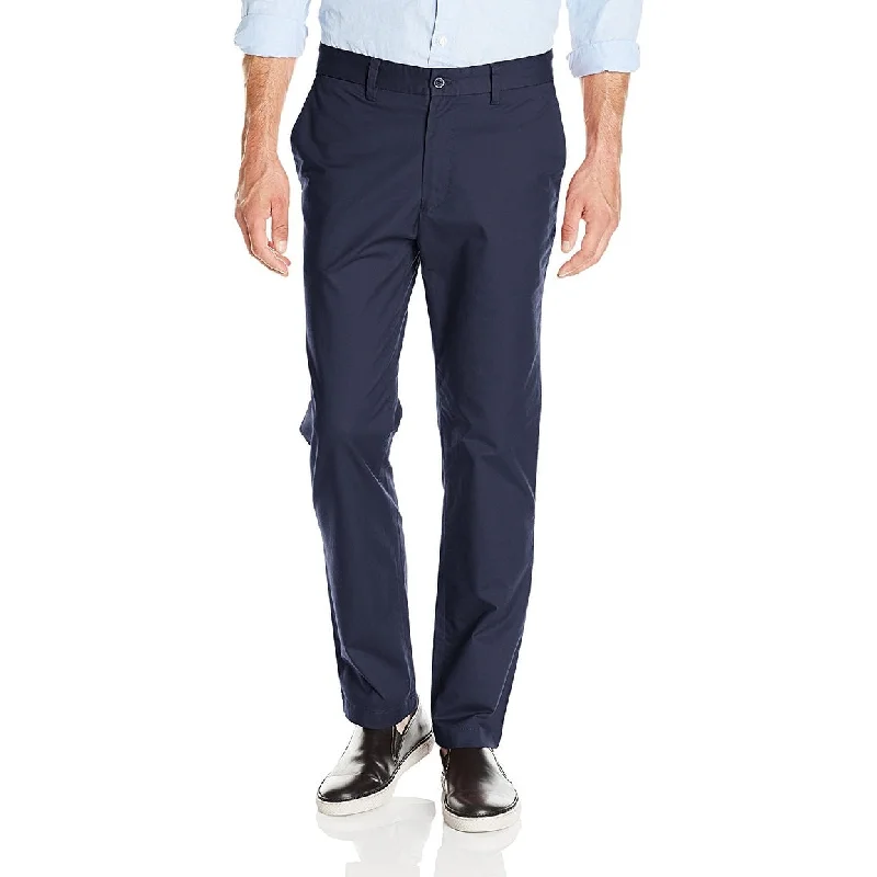 Men's simple solid color pants-Nautica Men's Marina Chinos Navy Pants Size 34"W x 30"L - Blue - 34x30