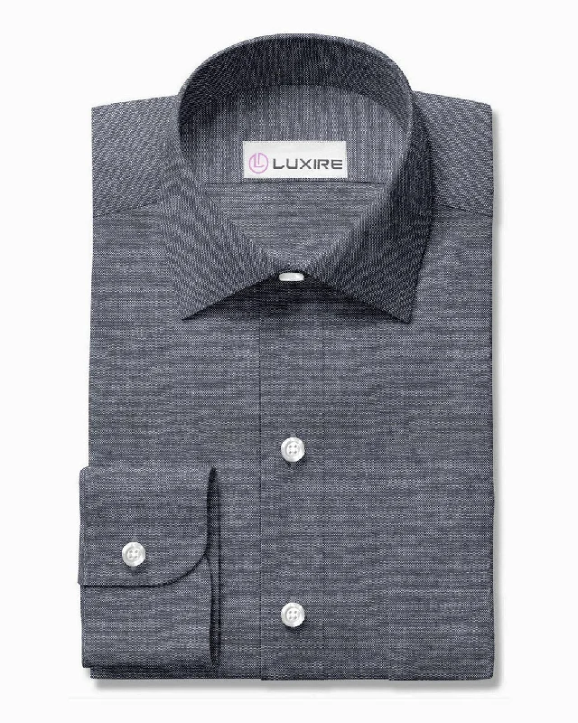 Men's bold argyle shirts-Indigo Chambray