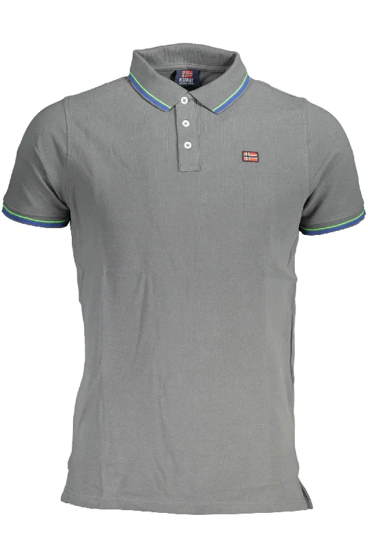 Men’s short-sleeve x-fit polos-Norway 1963 Elegant  Cotton Polo with Contrasting Men's Details