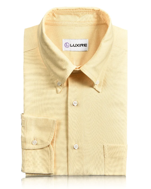 Men's sleek workout shirts-Dark Yellow Oxford Shirt