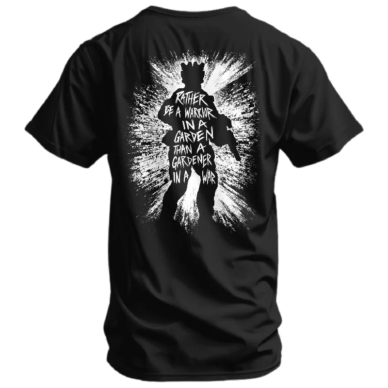 Men’s short-sleeve flex shirts-Rather Be A Warrior In A Garden Than A Gardener In A War Men's T-Shirt