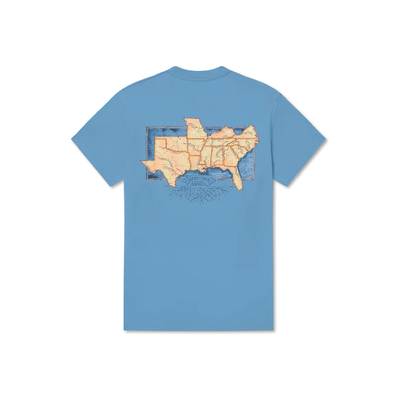 Men’s short-sleeve heritage tops-Youth River Route Collection Tee - The South