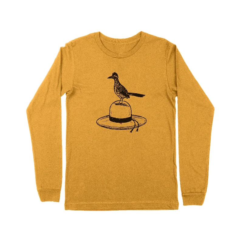 Men’s short-sleeve quip shirts-Road Runner Long Sleeve Tee-Mustard