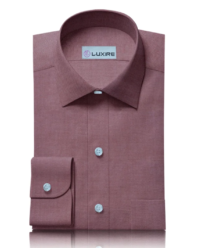 Men's stylish asymmetrical shirts-Maroon Oxford Shirt