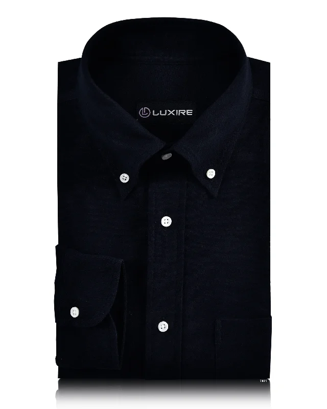 Men's classic gingham shirts-Mid Night Navy Oxford Shirt