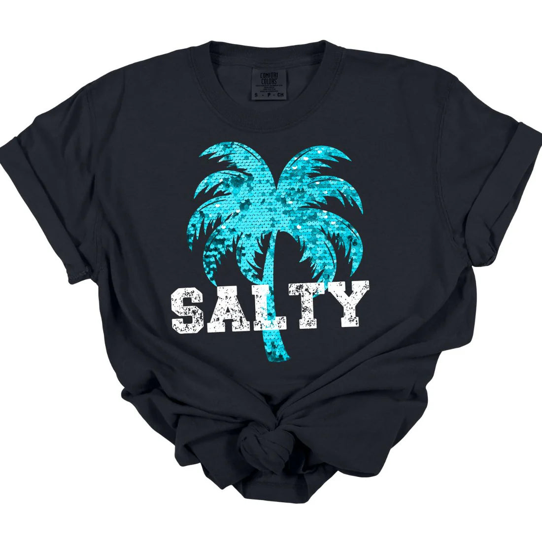 Men’s short-sleeve xing polos-Salty Faux Sequin Tee *MADE TO ORDER*