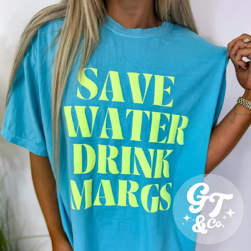 Men’s short-sleeve core polos-Save Water Drink Margs Tee