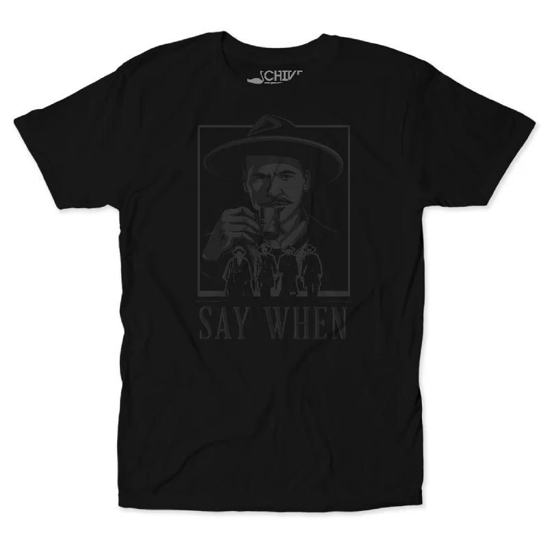 Men’s short-sleeve lift tees-Say When Blackout Unisex Tee