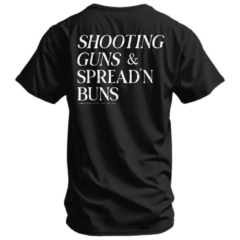 Men’s short-sleeve dusk polos-Shooting Guns & Spread'n Buns Men's T-Shirt