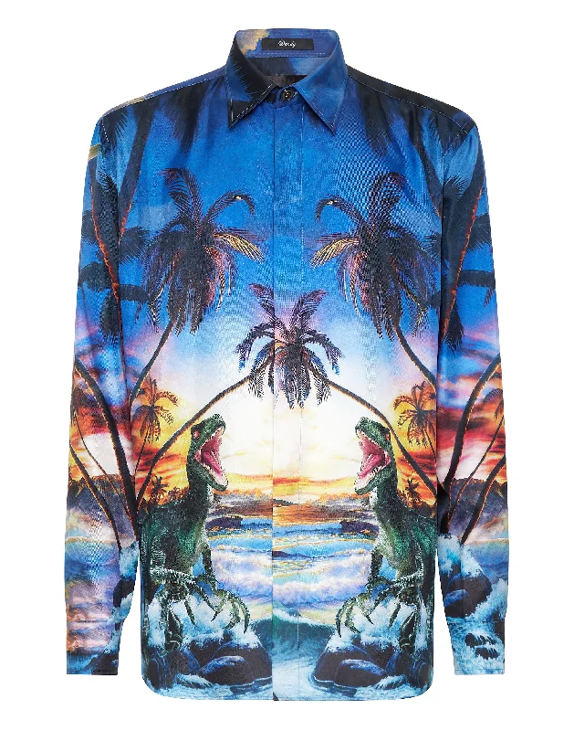 Men's sleek stretch shirts-Silk Dandy Shirt Hawaii