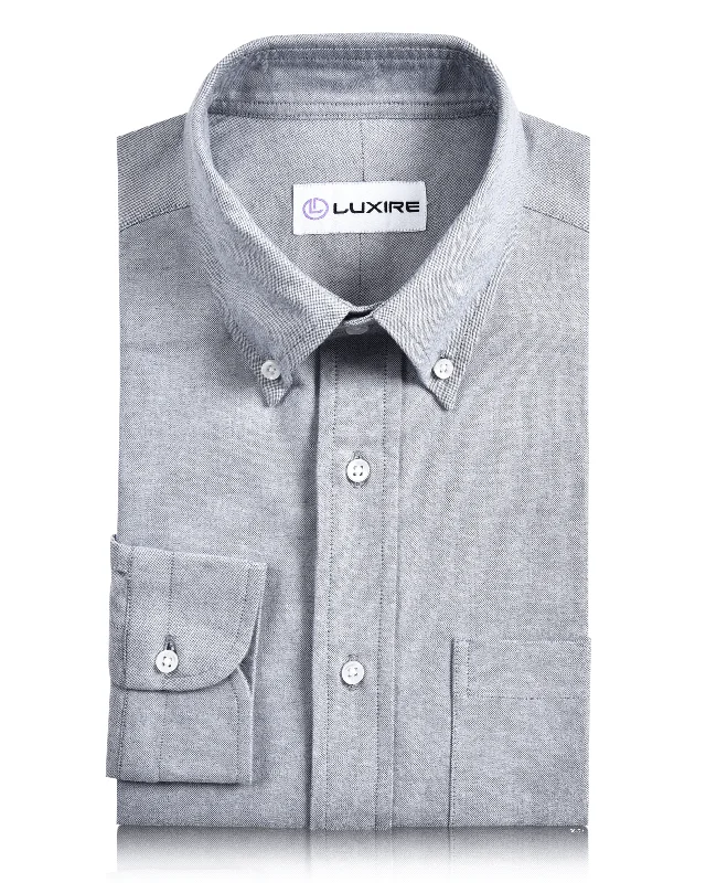 Men's subtle block shirts-Stone Grey Soft Oxford Shirt