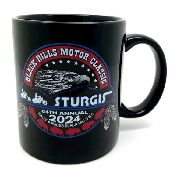 Men’s short-sleeve teal tops-Sturgis Heritage Black C Handle Mug  - 2024