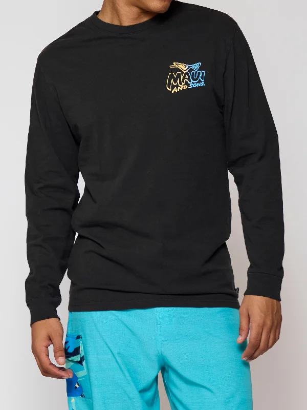 Men’s short-sleeve zinc polos-Sun & Surf Long Sleeve in Black