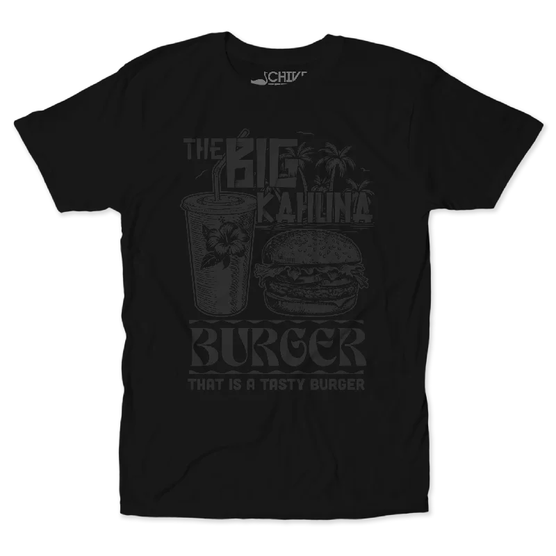 Men’s short-sleeve link shirts-Tasty Burger Blackout Tee