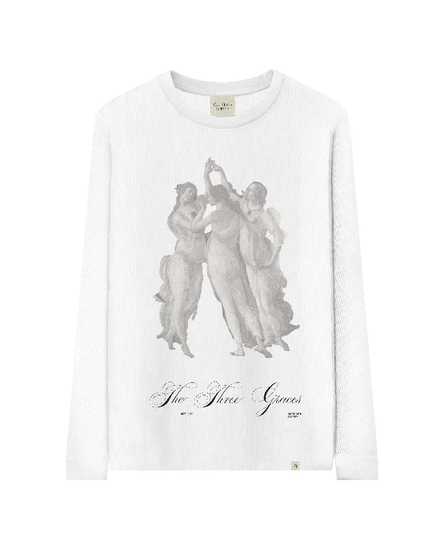 Men’s short-sleeve quip shirts-The Three Graces Heavyweight Long Sleeve Tee