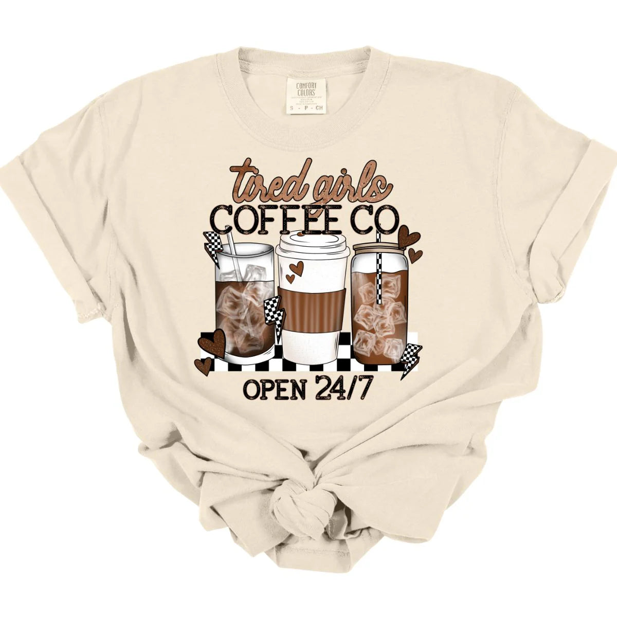 Men’s short-sleeve perk tops-Tired Girls Coffee Co. Tee  *MADE TO ORDER*