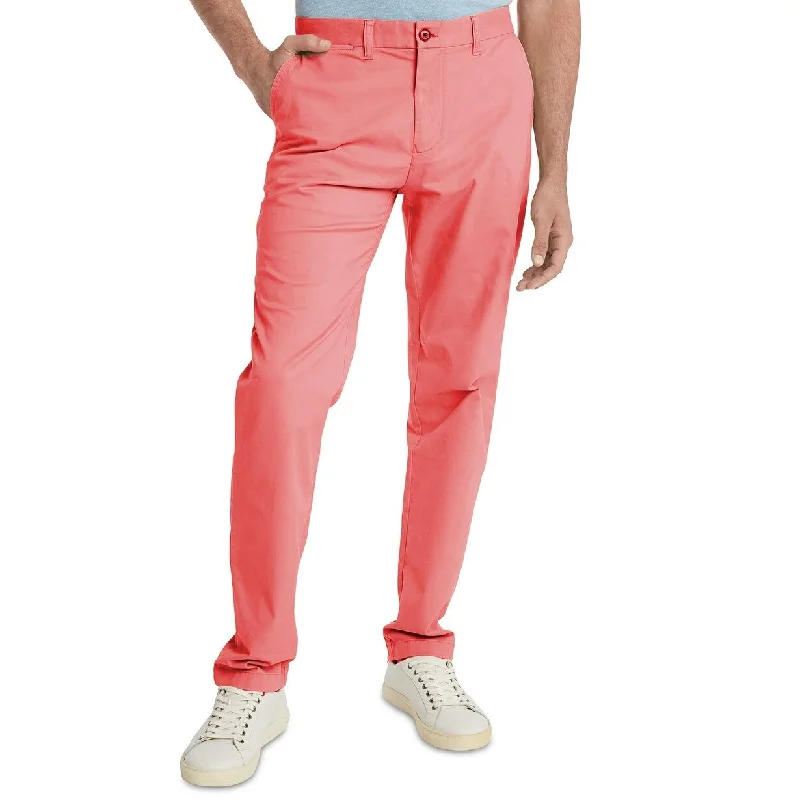 Men's hot summer pants-Tommy Hilfiger Men's TH Flex Stretch Custom-Fit Chino Pant Orange Size 32x30