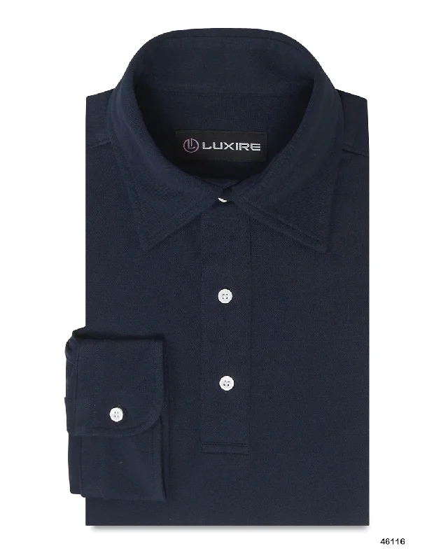 Men's subtle ombre shirts-Oxford Blue Polo T-shirt