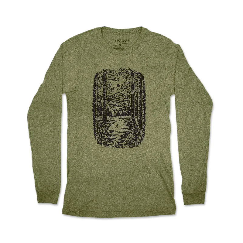 Men’s short-sleeve nook tops-Trail Long Sleeve Tee-Olive