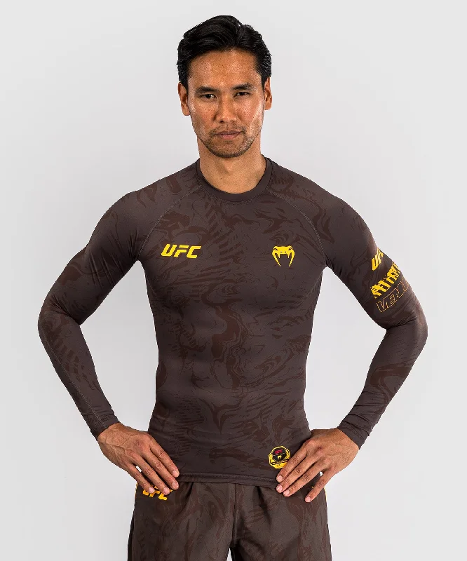 Men’s short-sleeve welt tees-UFC Fusion by Venum Fight Week Men’s Performance Long Sleeve Rashguard - Earthen Brown