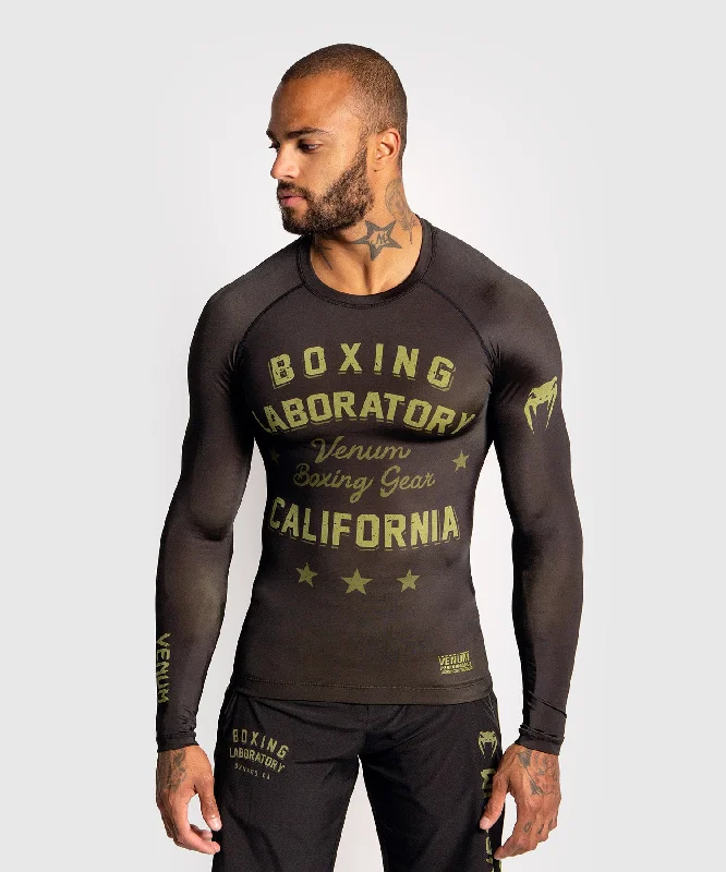 Men’s short-sleeve flex shirts-Venum Boxing Lab Rashguard - Long sleeves - Black/Green