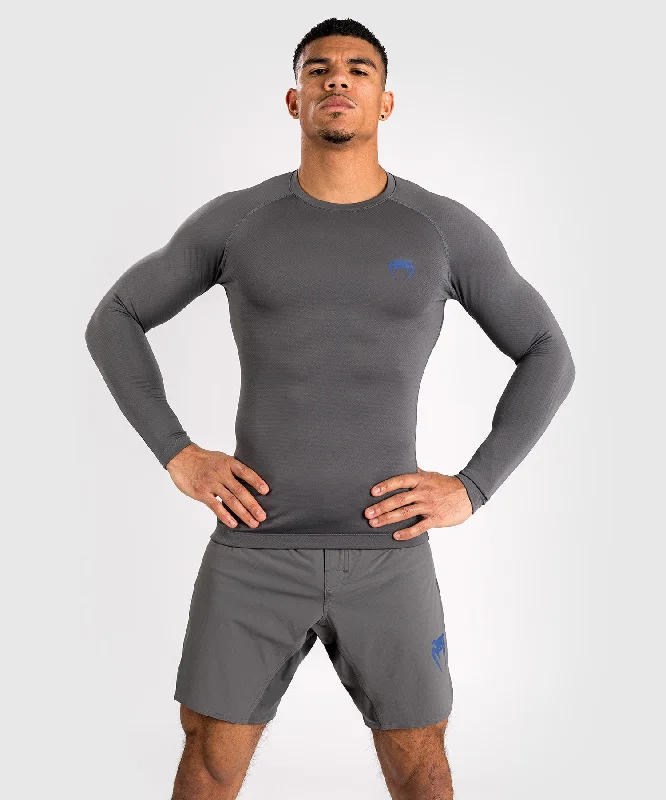 Men’s short-sleeve rugged fit shirts-Venum Contender Men’s Long Sleeve Rashguard - Grey