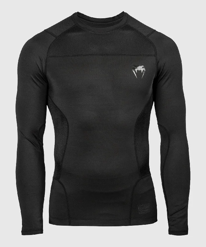 Men’s short-sleeve hush polos-Venum G-Fit Rashguard - Long Sleeves - Black