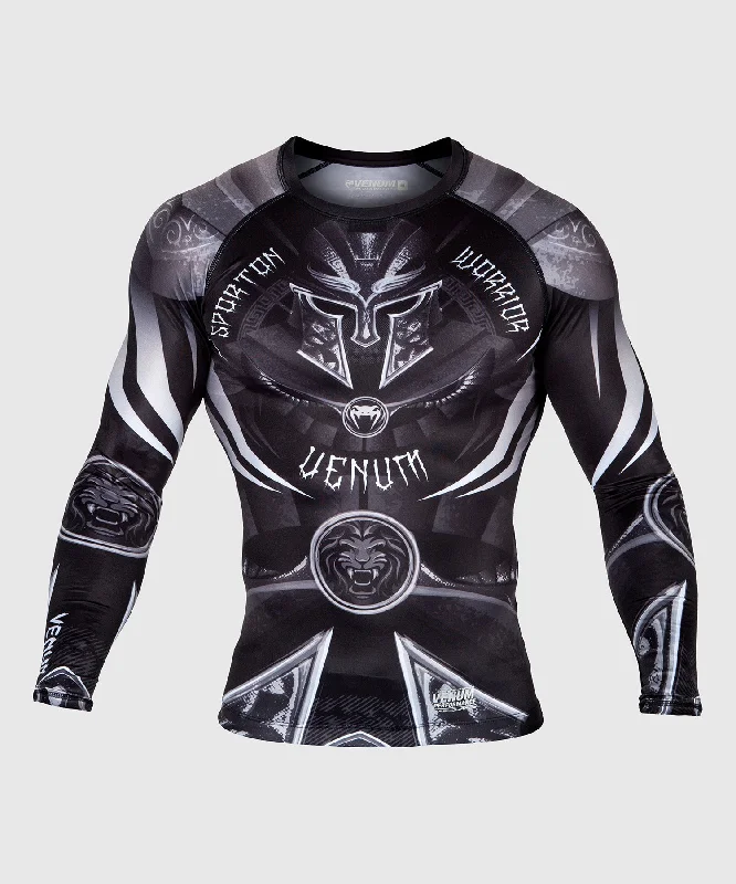 Men’s short-sleeve kilt tees-Venum Gladiator 3.0 Rashguard - Long Sleeves - Black/White