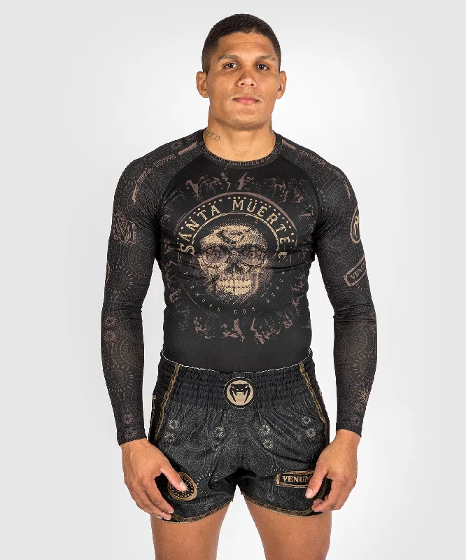 Men’s short-sleeve peak polos-Venum Santa Muerte Dark Side - Rashguard Long Sleeves - Black/Brown