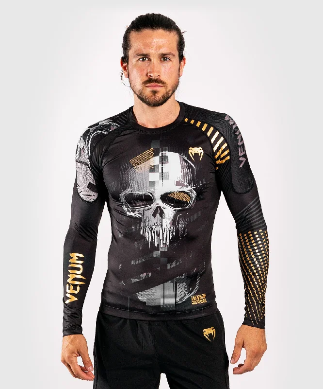 Men’s short-sleeve subtle tops-Venum Skull Rashguard - Long sleeves - Black