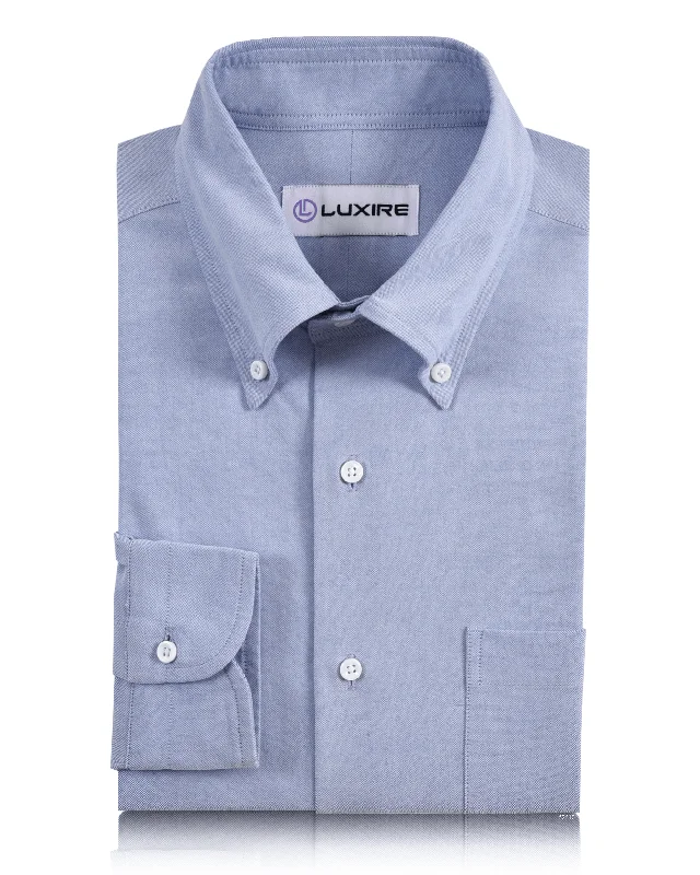 Men's tailored linen shirts-Warzone Blue Oxford Shirt