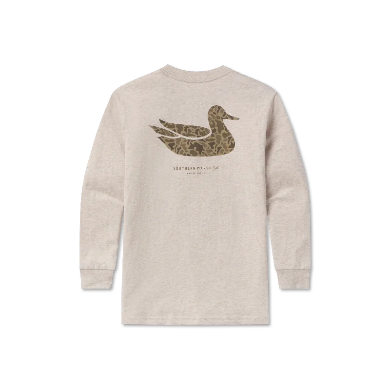 Men’s short-sleeve vane tops-Youth Duck Originals Tee - Camo - Long Sleeve