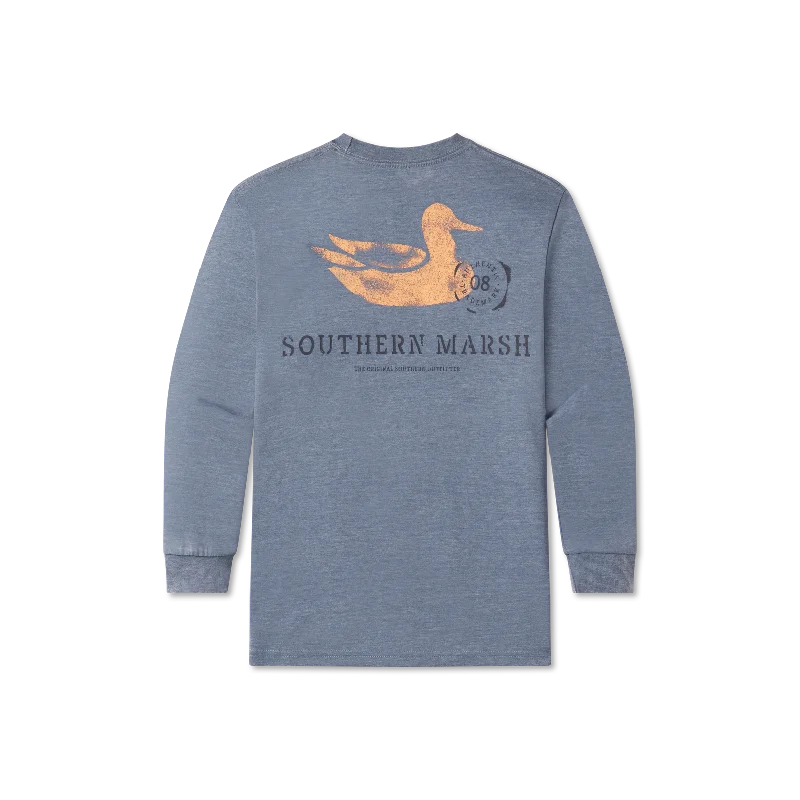 Men’s short-sleeve yoke polos-Youth SEAWASH™ Tee - Stamped Duck - Long Sleeve