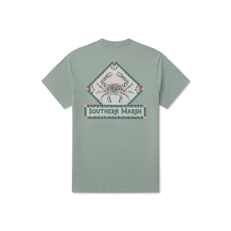 Men’s short-sleeve chambray shirts-Youth Mosaic Crab Tee