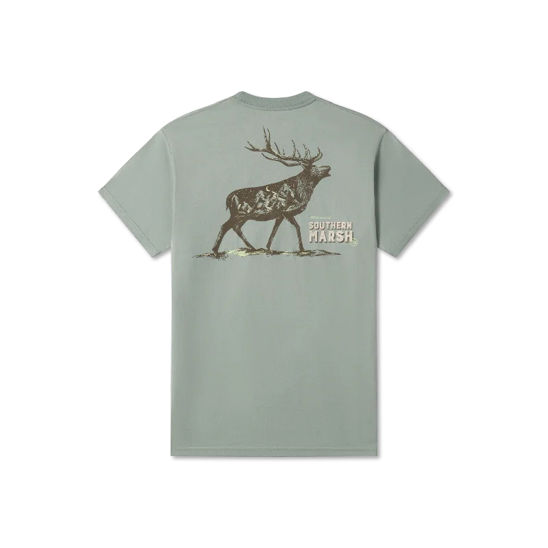 Men’s short-sleeve toff tops-Youth Starry Silhouette Tee - Elk