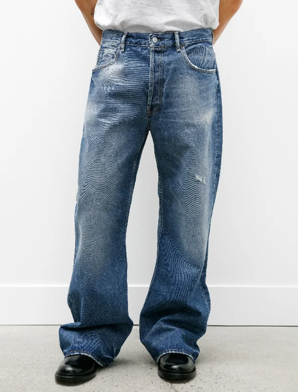 Men's bargain clearance pants-2021M Vintage Blue Mid Blue Jeans