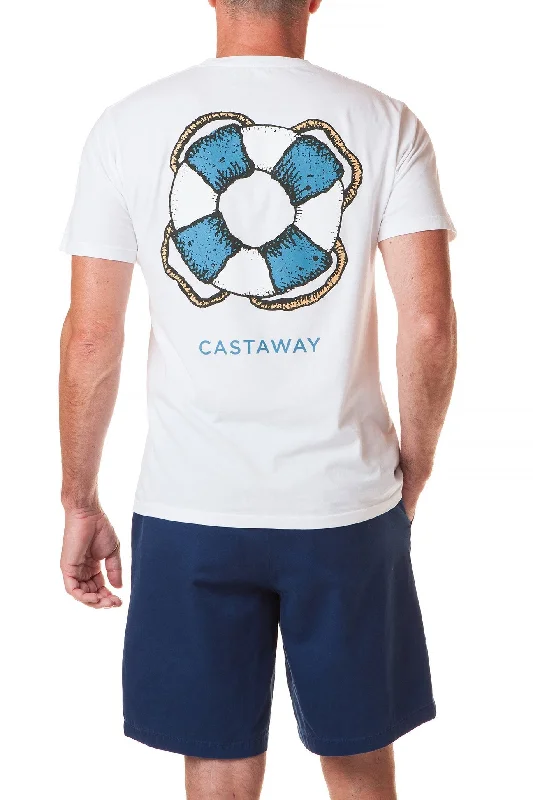 Men’s short-sleeve idly shirts-Beach Tee White Castaway