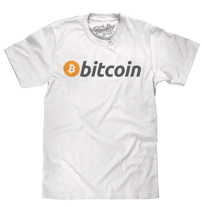 Men’s short-sleeve silk shirts-Bitcoin Cryptocurrency Logo T-Shirt - White