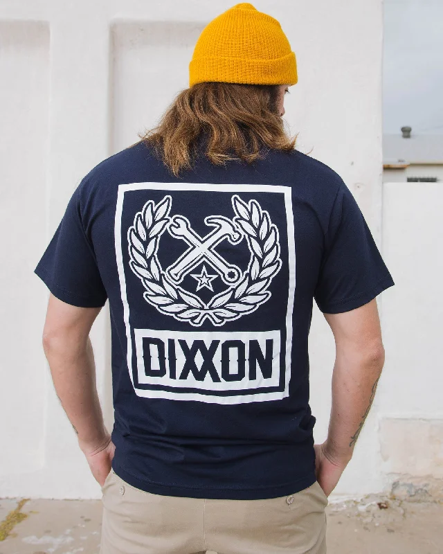 Men’s short-sleeve brim shirts-Box Crest T-Shirt - Navy & White